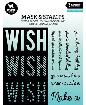 Studio Light Wish Sentiments Essentials Mask & Stamp (SL-ES-MST03) (OUTLET)