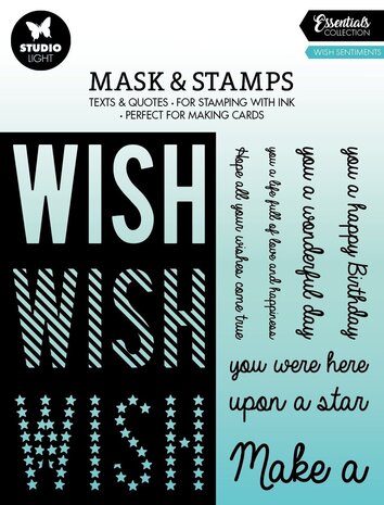 Studio Light Wish Sentiments Essentials Mask & Stamp (SL-ES-MST03) (OUTLET)