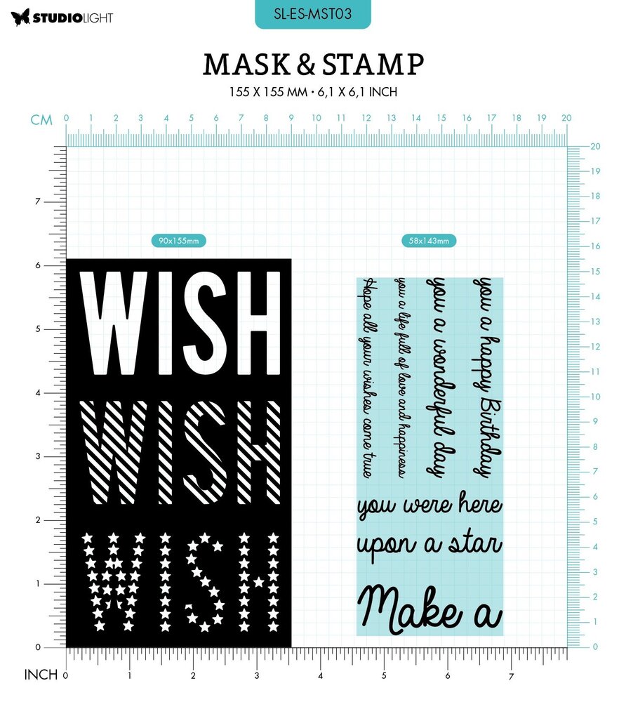 Studio Light Wish Sentiments Essentials Mask & Stamp (SL-ES-MST03) (OUTLET)