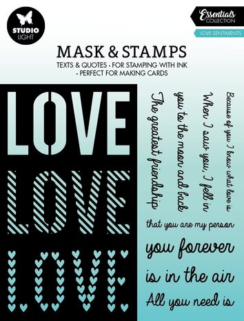 Studio Light Love Sentiments Essentials Mask & Stamp (SL-ES-MST01) (OUTLET)