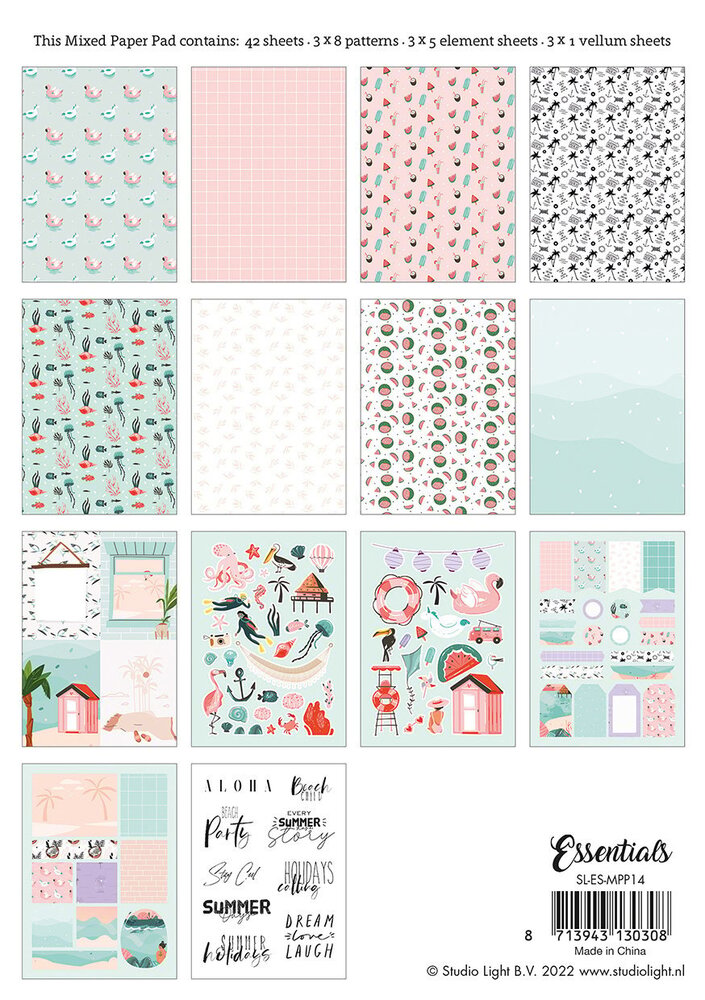 Studio Light Patterns Mixed Paper Pad (SL-ES-MPP14) (OUTLET)