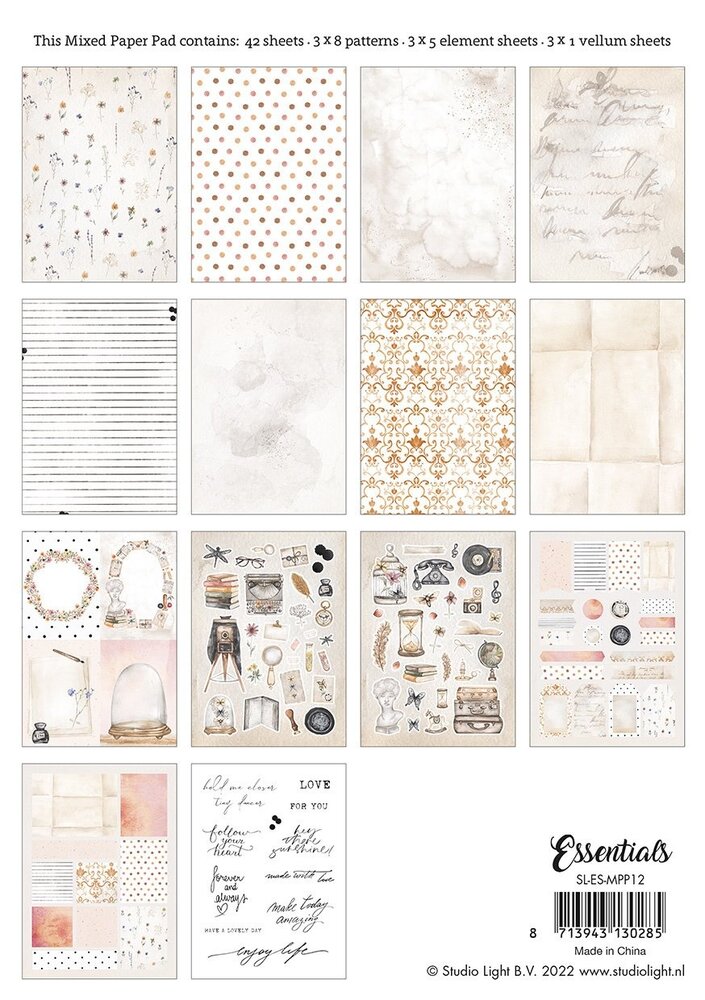 Studio Light Patterns Mixed Paper Pad (SL-ES-MPP12) (OUTLET)