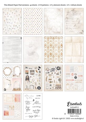 Studio Light Patterns Mixed Paper Pad (SL-ES-MPP12) (OUTLET)