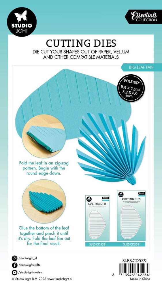 Studio Light Big Leaf Fan Essentials Cutting Dies (SL-ES-CD539) (OUTLET)