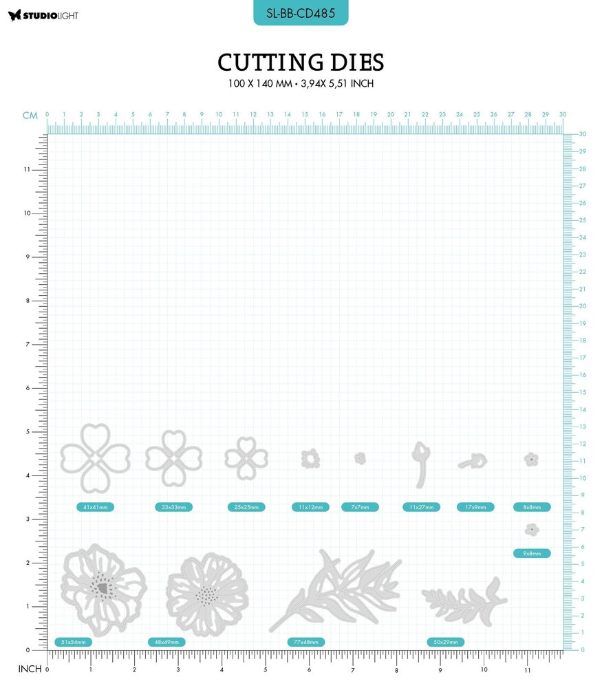 Studio Light Blooming Butterfly Cutting Die Blooming Flowers (SL-BB-CD485) (OUTLET)