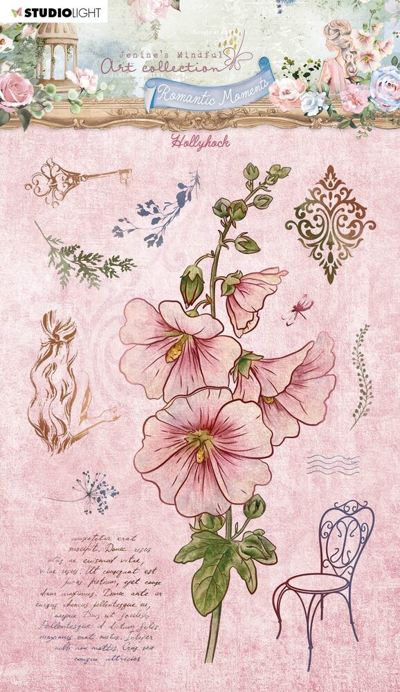 Studio Light Romantic Moments Clear Stamp Hollyhock (JMA-RM-STAMP483) (OUTLET)