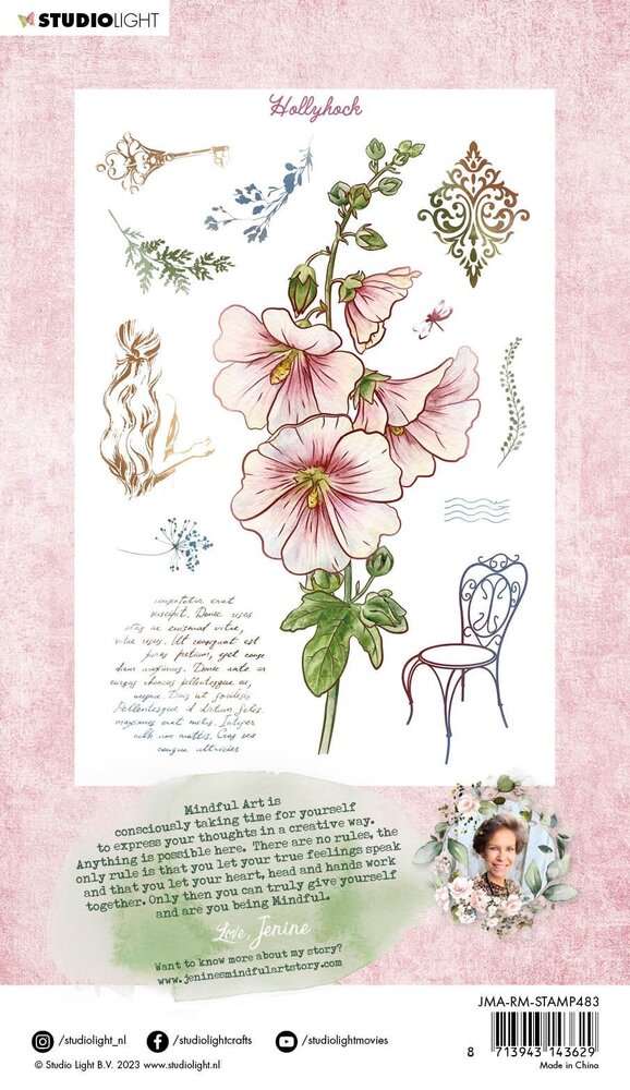 Studio Light Romantic Moments Clear Stamp Hollyhock (JMA-RM-STAMP483) (OUTLET)