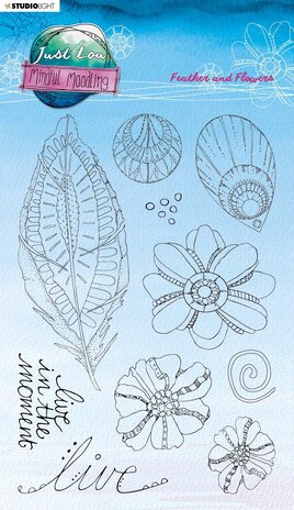 Studio Light Just Low Mindful Moodling Clear Stamps Feather and Flowers (JL-MM-STAMP188) (OUTLET)