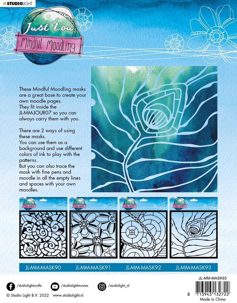 Studio Light Just Low Mindful Moodling Mask Peacock Feather (JL-MM-MASK93) (OUTLET)