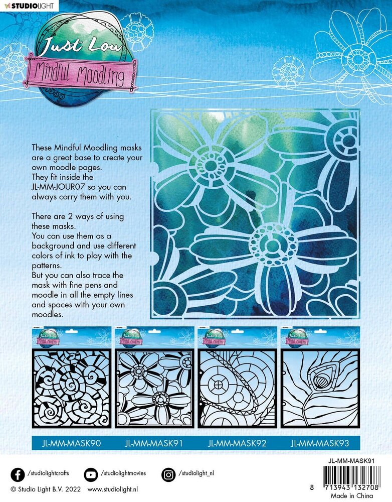 Studio Light Just Low Mindful Moodling Mask Lovely Florals (JL-MM-MASK91) (OUTLET)