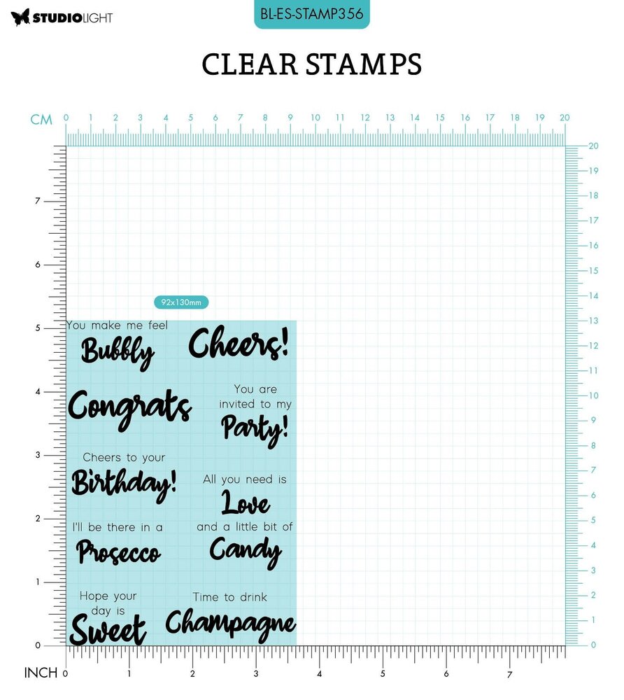 Studio Light Bubbly ENG Essentials Clear Stamps (BL-ES-STAMP356) (OUTLET)