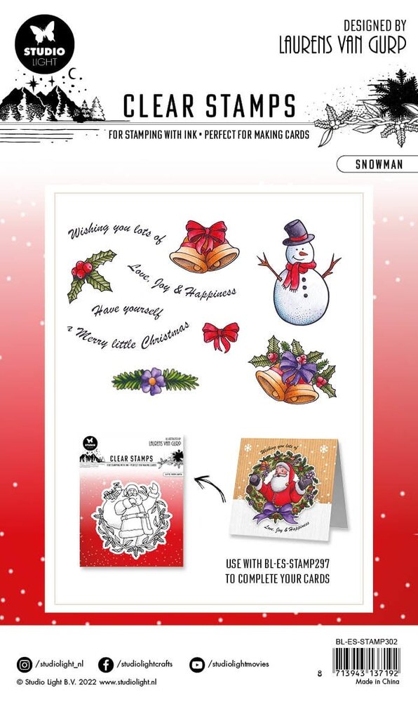 Studio Light Snowman Essentials Clear Stamps (BL-ES-STAMP302) (OUTLET)