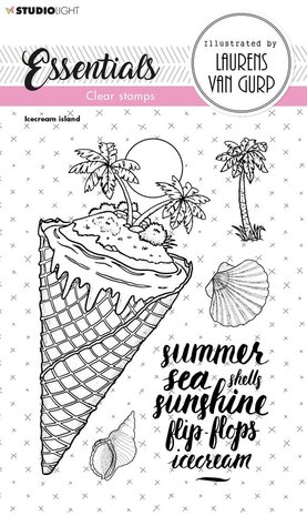 Studio Light Ice Cream Island Essentials Clear Stamps (BL-ES-STAMP259) (OUTLET)