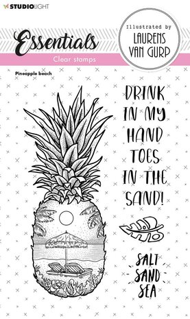 Studio Light Pineapple Beach Essentials Clear Stamps (BL-ES-STAMP258) (OUTLET)