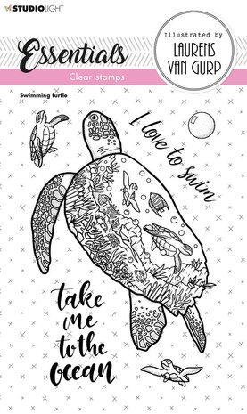 Studio Light Swimming Turtle Essentials Clear Stamps (BL-ES-STAMP255) (OUTLET)