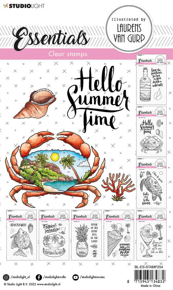 Studio Light Hello Summer Crab Essentials Clear Stamps (BL-ES-STAMP254) (OUTLET)