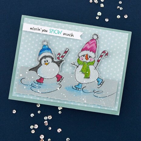 Stampendous! FransFormer Snowy Penguins Clear Stamp Set (STP-220 ) (OUTLET)