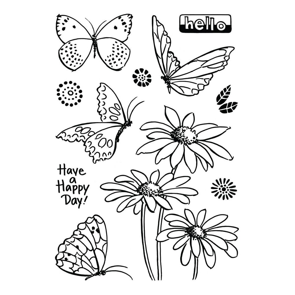 Stampendous! Hello Butterfly Clear Stamps (STP-194) (OUTLET)