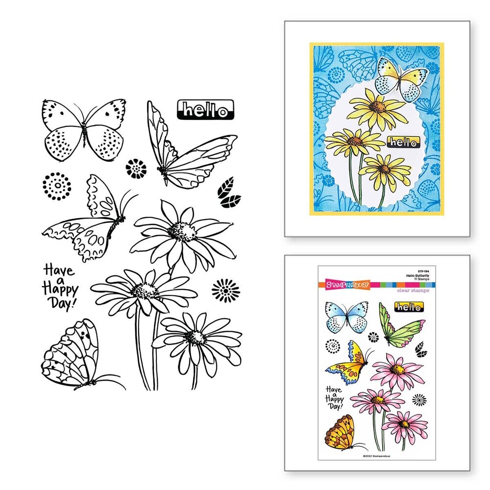 Stampendous! Hello Butterfly Clear Stamps (STP-194) (OUTLET)