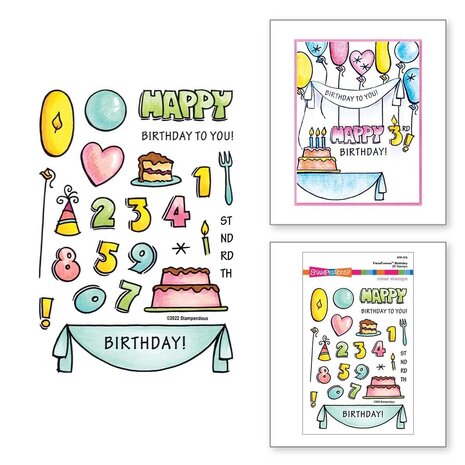 Stampendous! Birthday FransFormer Clear Stamps (STP-172) (OUTLET)