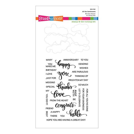 Stampendous! All the Sentiments Clear Stamp & Die Set (SDS-190) (OUTLET) Stampendous! All the Sentiments Clear Stamp & Die Set (SDS-190) (OUTLET)