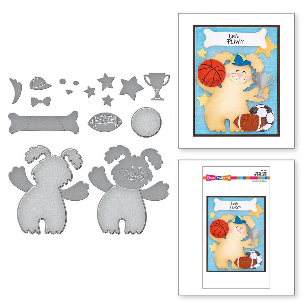 Stampendous! Puppy Hugs Cutting Dies (S5-589) (OUTLET) Stampendous! Puppy Hugs Cutting Dies (S5-589) (OUTLET)