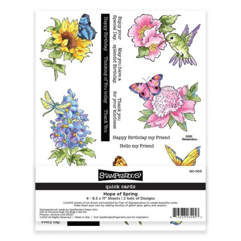 Stampendous! Quick Cards Hope of Spring (4pcs) (QC-003) (OUTLET)