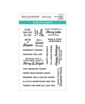 Spellbinders Santa’s Sippin’ Sayings Clear Stamp Set (STP-212) (OUTLET)