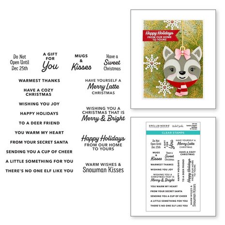 Spellbinders Santa’s Sippin’ Sayings Clear Stamp Set (STP-212) (OUTLET)