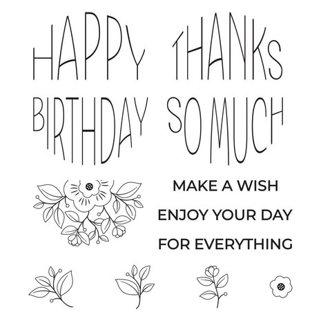 Spellbinders Kaleidoscope Arch Sentiments Clear Stamp (STP-208) (OUTLET)