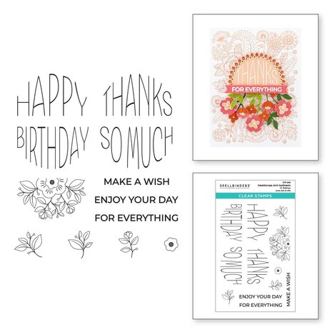 Spellbinders Kaleidoscope Arch Sentiments Clear Stamp (STP-208) (OUTLET)