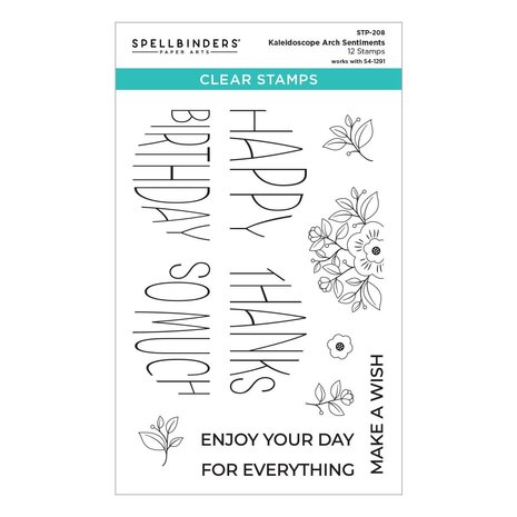 Spellbinders Kaleidoscope Arch Sentiments Clear Stamp (STP-208) (OUTLET)