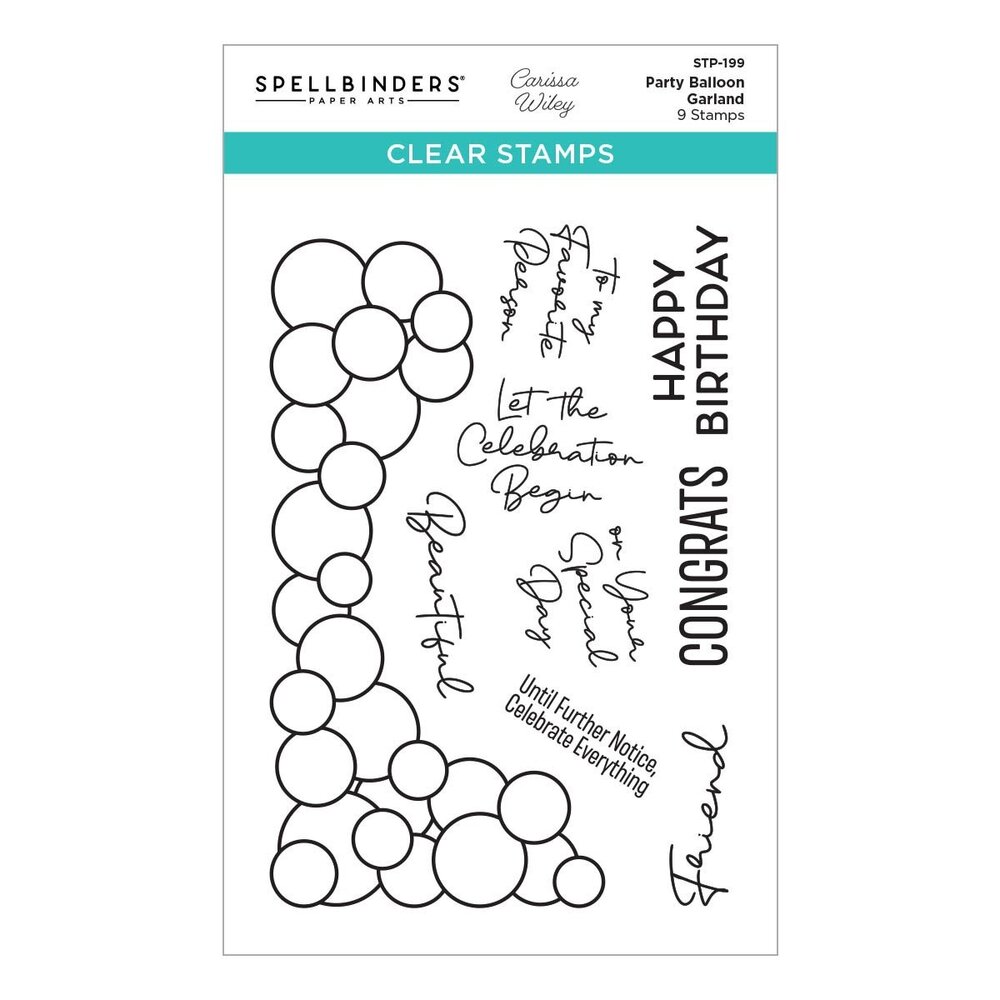 Spellbinders Party Balloon Garland Clear Stamp (STP-199) (OUTLET)
