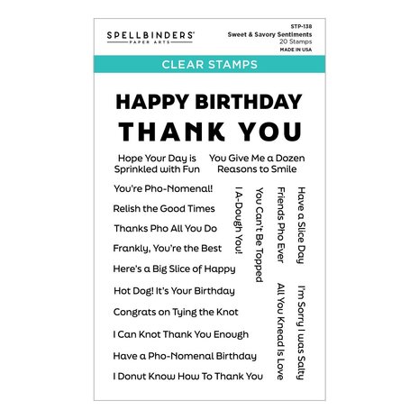 Spellbinders Sweet & Savory Sentiments Clear Stamp (STP-138) (OUTLET)