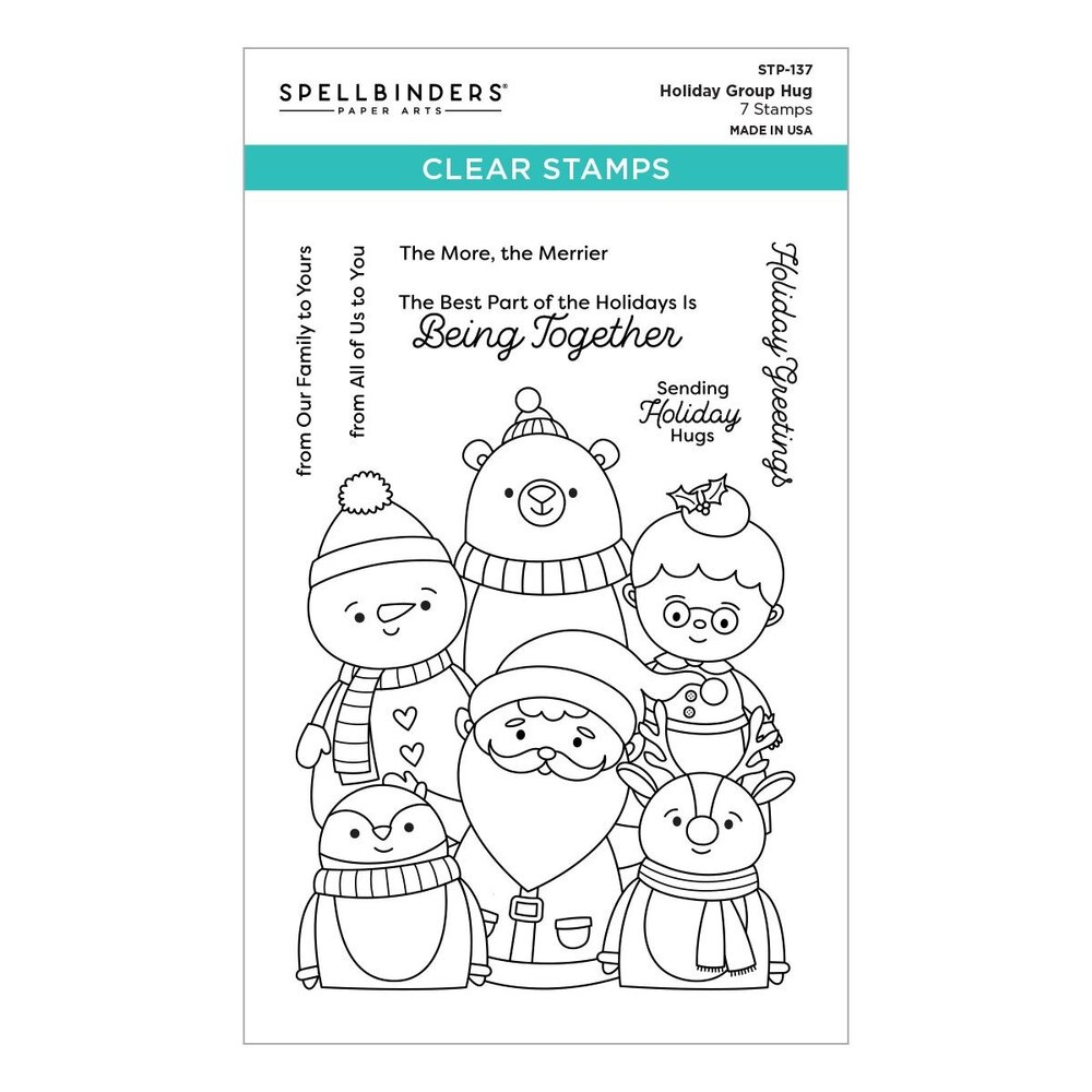 Spellbinders Holiday Group Hug Clear Stamp (STP-137) (OUTLET)