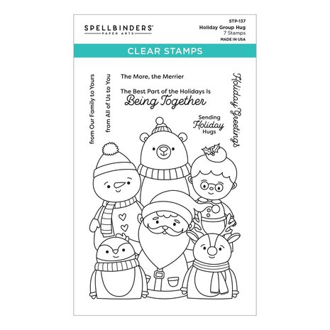 Spellbinders Holiday Group Hug Clear Stamp (STP-137) (OUTLET)
