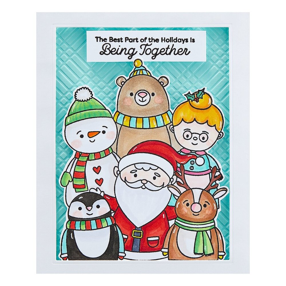 Spellbinders Holiday Group Hug Clear Stamp (STP-137) (OUTLET)