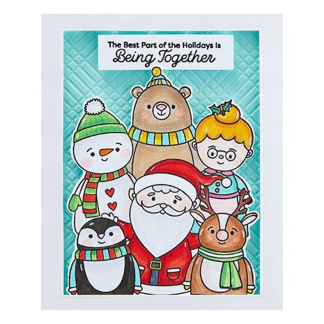 Spellbinders Holiday Group Hug Clear Stamp (STP-137) (OUTLET)