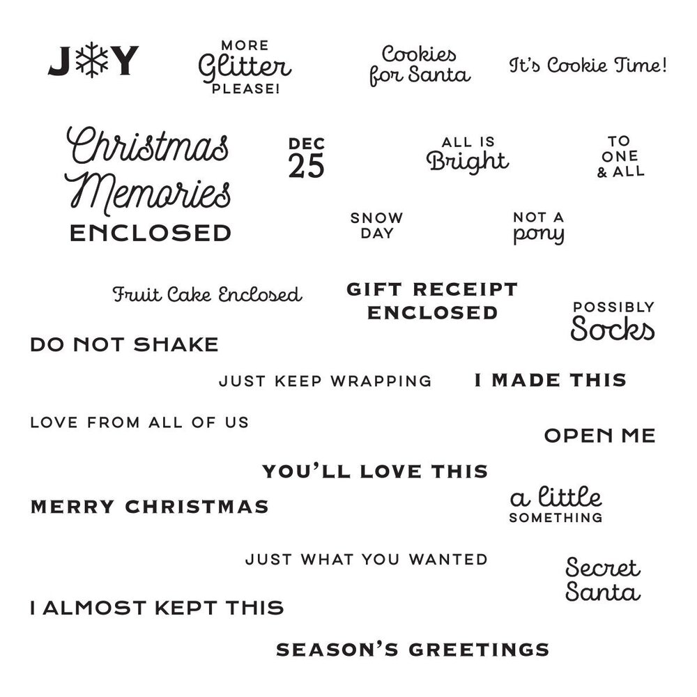 Spellbinders Christmas Memories Enclosed Clear Stamp (STP-134) (OUTLET)