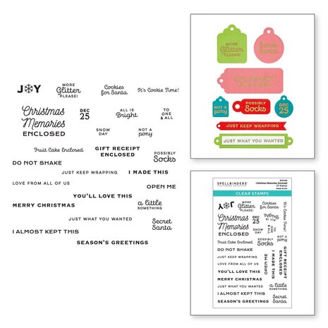 Spellbinders Christmas Memories Enclosed Clear Stamp (STP-134) (OUTLET)