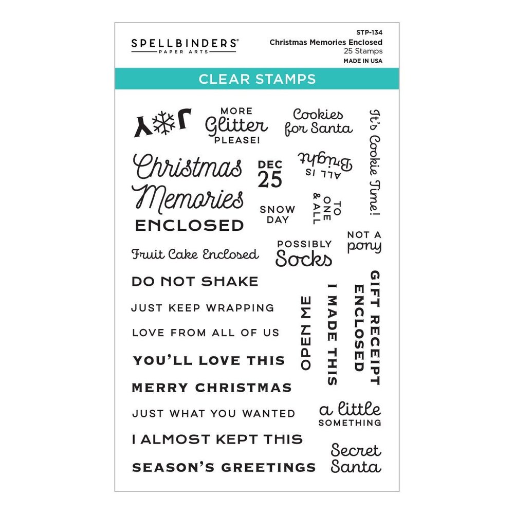 Spellbinders Christmas Memories Enclosed Clear Stamp (STP-134) (OUTLET)