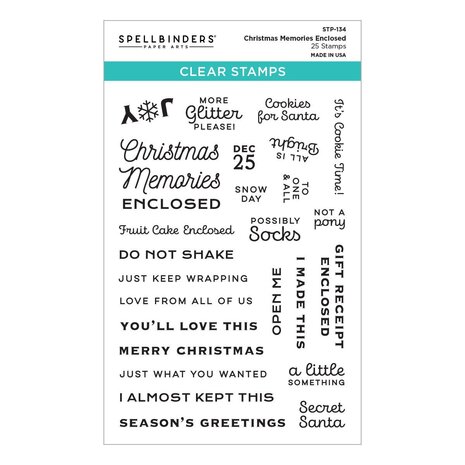 Spellbinders Christmas Memories Enclosed Clear Stamp (STP-134) (OUTLET)