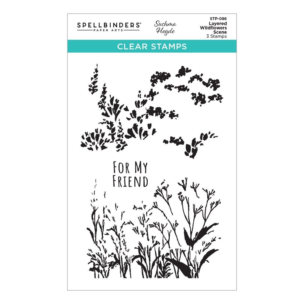 Spellbinders Layered Wildflowers Scene Clear Stamp (STP-086) (OUTLET)