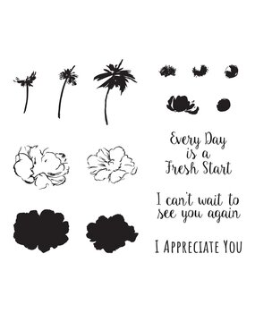 Spellbinders Layered Anemones Clear Stamp (STP-085) (OUTLET)