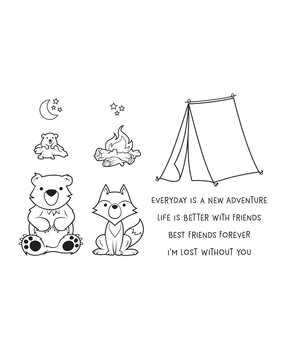 Spellbinders Campfire Critters Clear Stamp (STP-077) (OUTLET)