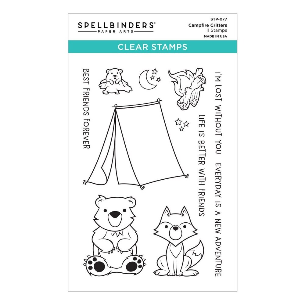 Spellbinders Campfire Critters Clear Stamp (STP-077) (OUTLET)