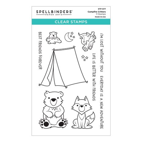 Spellbinders Campfire Critters Clear Stamp (STP-077) (OUTLET)