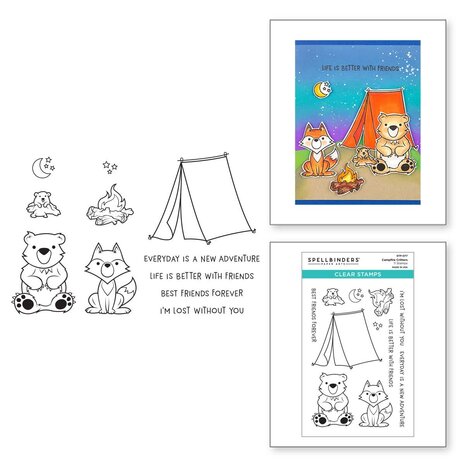 Spellbinders Campfire Critters Clear Stamp (STP-077) (OUTLET)