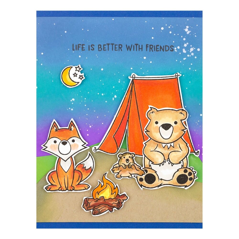 Spellbinders Campfire Critters Clear Stamp (STP-077) (OUTLET)