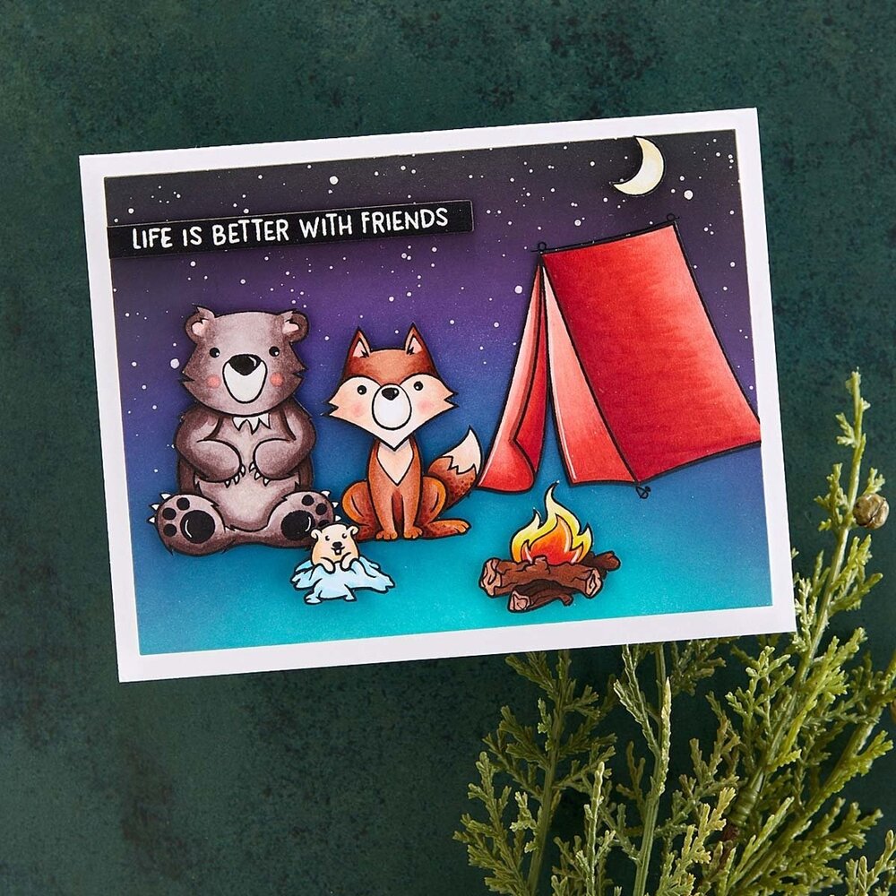 Spellbinders Campfire Critters Clear Stamp (STP-077) (OUTLET)